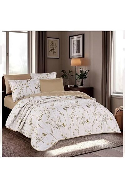 GENERAL HAPPYMOON Floral Comforter Set King Size 4-Piece, 170x230 cm Quilted ...