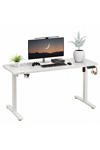 Rebiko Birou electric cu ridicare, alb, 120 cm, reglabil pe înălțime 72-118 cm