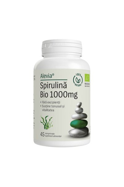 Alevia Spirulina Bio, 1000mg, 45 comprimate,