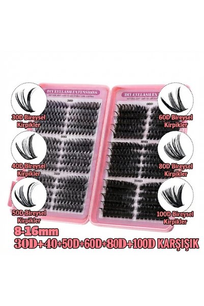 5DM DIY Kirpik - Takma Kirpik 600 Adet Kirpik Seti Kitap Model 30D-40D-50D-60D-80D-100D Farklı Boylar