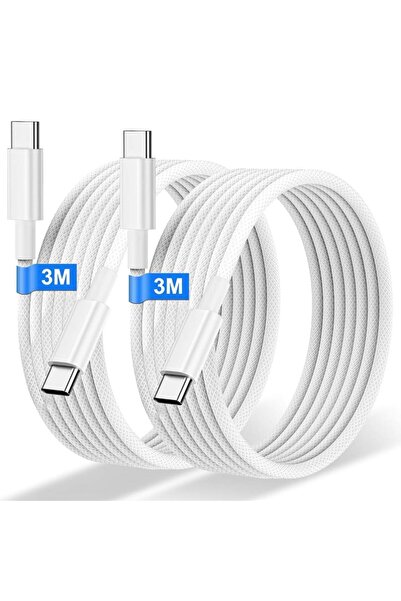 Type-C Set de 2 cabluri de încărcare USB-C la USB-C, 3 metri, încărcare rapid...