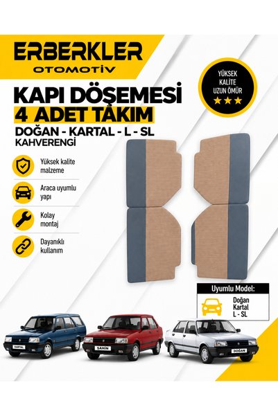 ERBERKLER Kapı Döşemesi Takımı (4 Adet) – Tofaş Doğan L / SL Uyumlu | Kahverengi Renk