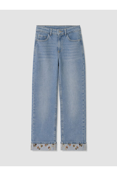 LC Waikiki Pantaloni din denim pentru fete, croială dreaptă, Sparkly Choices,...