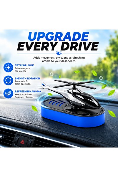 Generic Solar Car Fragrance Helicopter KTP030 Dashboard Air Freshener with Rotating Propeller Aroma Diffuser