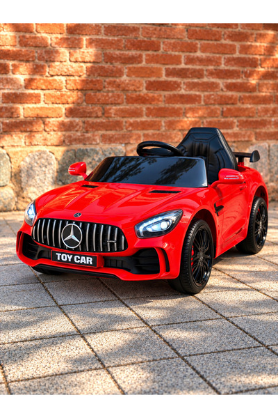 TOY CAR 12V Çift Motorlu Akülü Araba Uzaktan Kumandalı Deri Koltuk LED Far Spor Araba