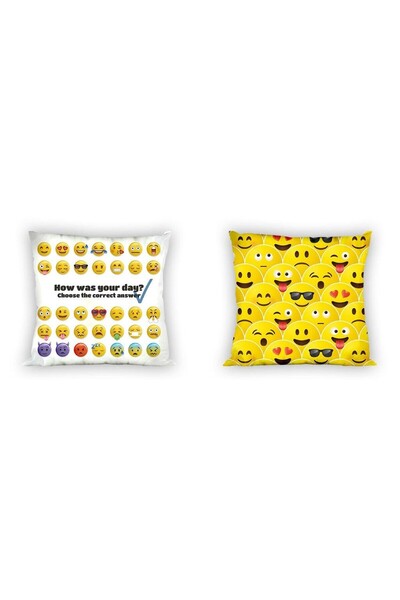 Faro Fata de perna 40x40 Emoticoane tineret alb galben fata-verso