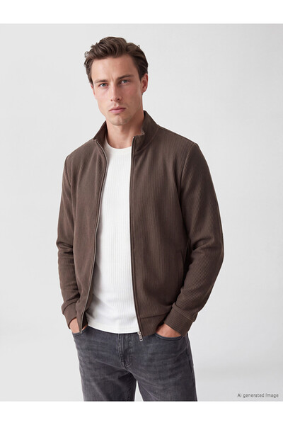 LC Waikiki Uzg Store's Men's Zipper Sweatshirt with High Collar for Style Ent...