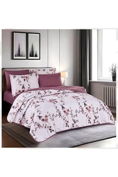 GENERAL HAPPYMOON Floral Comforter Set King Size 4-Piece, 170x230 cm Quilted ...