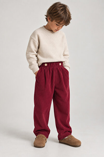 My Baby's World Burgundy Color Velvet Balloon Cut Children's Pants