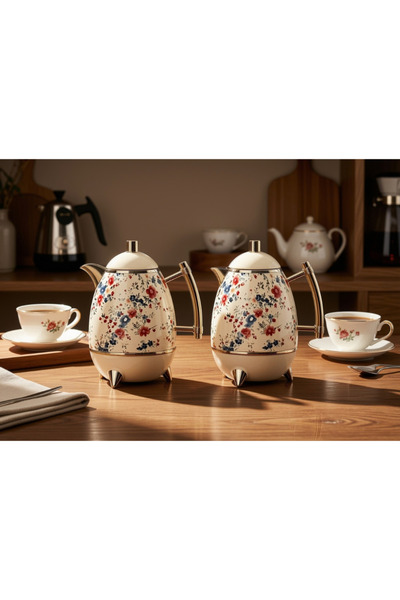 drobina Trams Steel Set 0.6 + 1 L Rose Patterned Beige