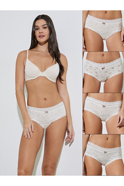 Styli Pack of 4 - Cotton Elastane Printed Midi Brief