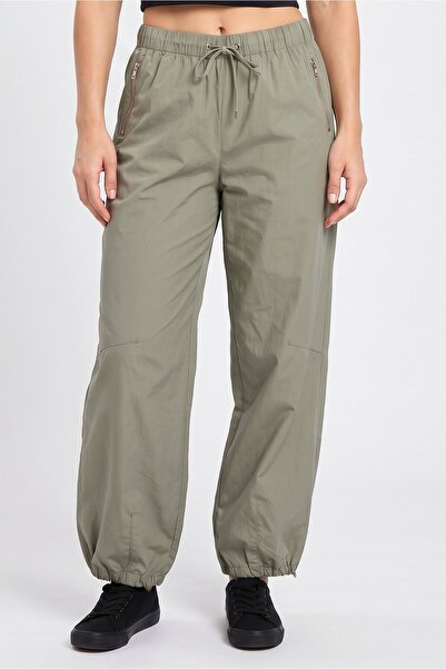 Brave Soul Women Regular Fit Solid Jogger Pants, Sage Green
