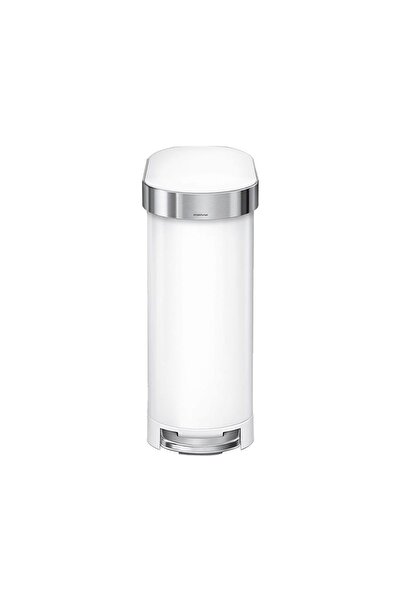 Simplehuman Pedal trash can, 45 L, Slim, White Steel -
