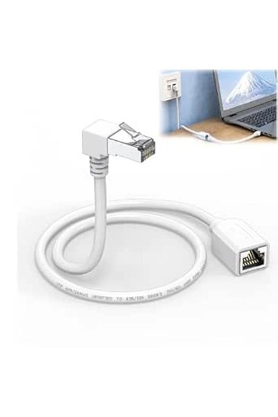 GENERAL كابل تمديد إيثرنت بزاوية قائمة من Jfadg - موصل CAT6 RJ45 بزاوية 90 در...