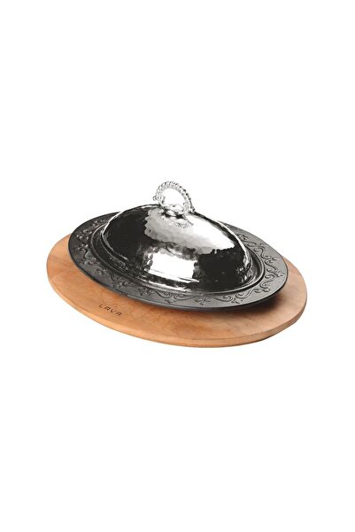 Lava Oval serve dish, 28 x 20 cm, with stand -