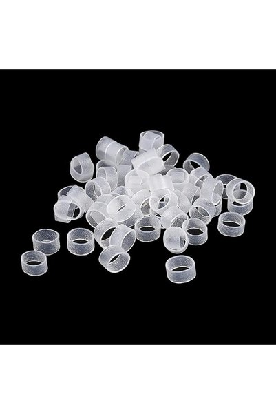 GENERAL JIHUOO 500 Pcs Clear Small Rubber Bands - 10x5mm Elastic Silicone Cab...