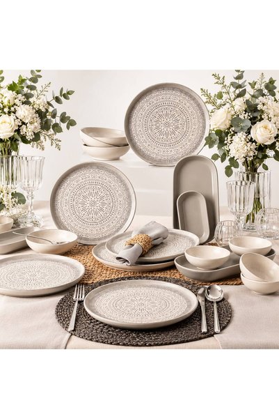 Keramika Stone Kahvaltı Takımı 36 Parça 12 Kişilik 21426-27
