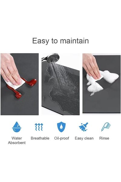 urevo Dish Drying Mat for Kitchen Counter with Non-Slip Rubber Backing Hides Stains and