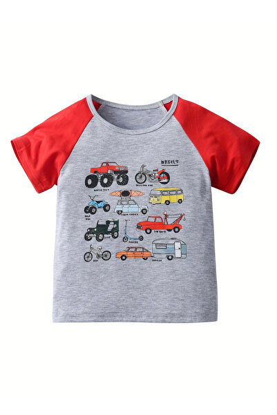 Take Two By Styli Kids Graphic Wheels Print Raglan T-Shirt