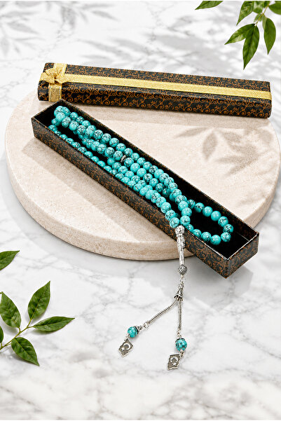 ihvan online Turquoise Turquoise Stone 99 Prayer Beads Gift Boxed 8 mm Sphere...