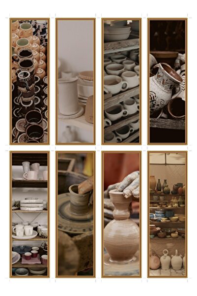 OEM Set 8 semne de carte cu tematica olarie ceramica, design artistic, carton...