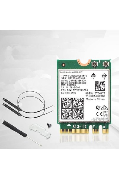 Generic بطاقة واي فاي لاسلكية Wi-Fi 6E AX210NGW مع تقنية البلوتوث 5.2، مقاس M...