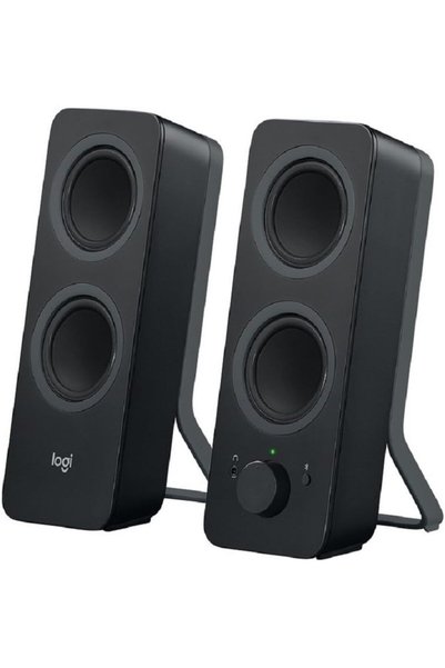 logitech مكبرات صوت لاسلكية Z207 بتقنية البلوتوث للكمبيوتر، صوت ستيريو، قوة ذ...