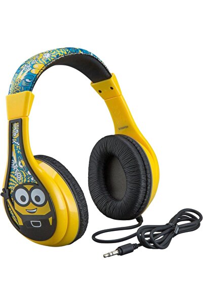Kid designs Minions The Rise of Gru Wired Headphones - Built in Volume Limiti...