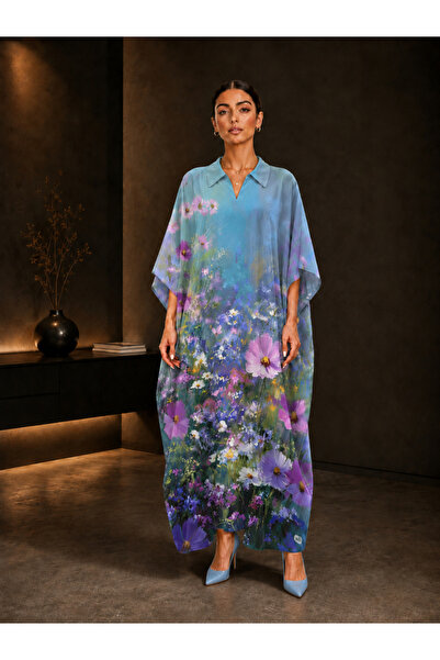 Take Two By Styli Multi-Color Floral Print Kaftan Maxi Dress