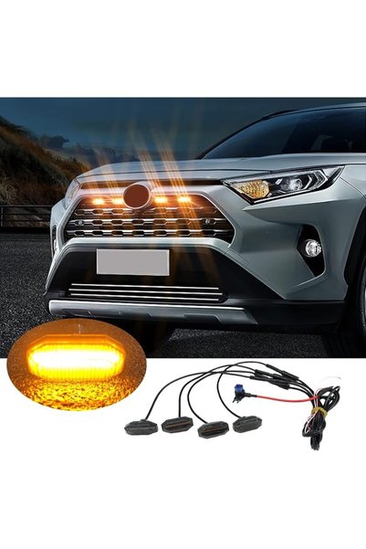 GENERAL أضواء LED أمامية للشبك الأمامي 4 في 1 مع أسلاك مقاومة للماء وفيوز للس...