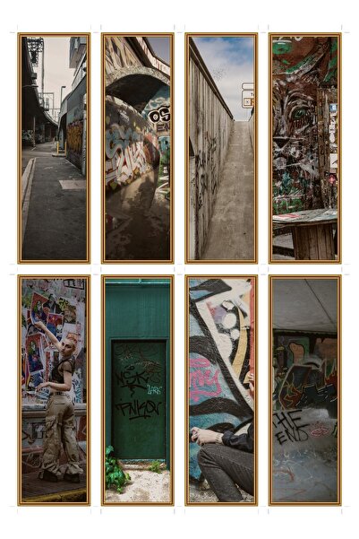 OEM Set of 8 graffiti wall bookmarks, modern urban design, durable cardboard