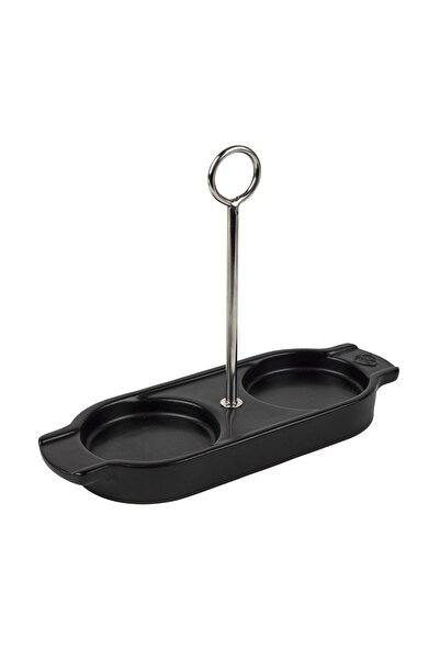 Peugeot Holder for 2 salt and peppercorn grinders, ceramic, "Linea" Satin Bla...