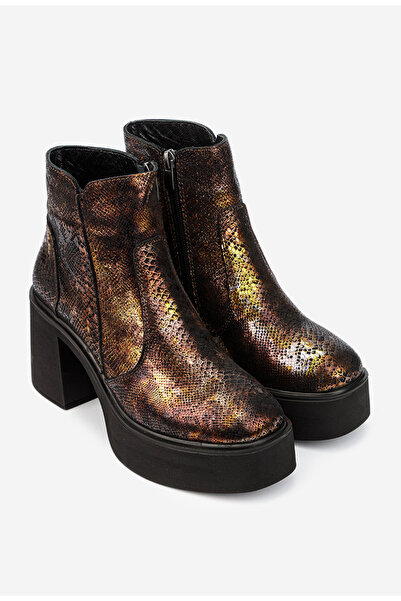 Dasha Botine dama deosebite din piele cu model snake print