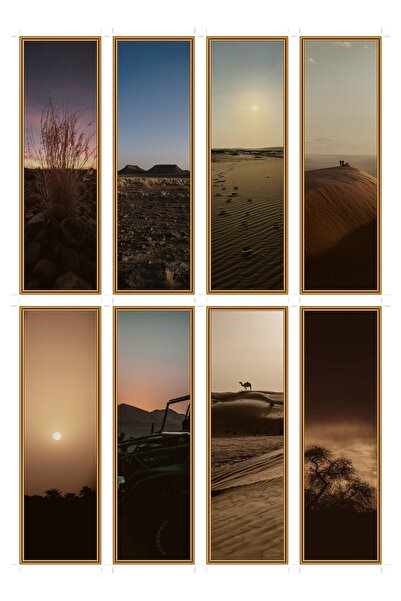 OEM Set 8 semne de carte cu tematica apus de soare in desert, design elegant,...