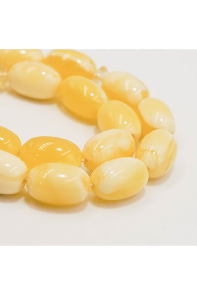 Generic Brand Amber Dust Rosary Prayer Beads – 33 Beads, 7–10.5mm Barrel Tasbih, 17g