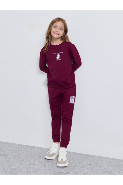 Styli Girls Drop Shoulder Graphic Sweatshirt and Joggers Set