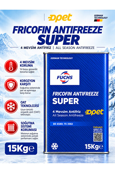 opet Fuchs Fricofin Super Antifriz 15 KG Konsantre 4 Mevsim Mavi Antifriz
