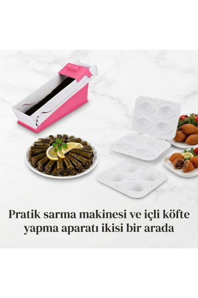 5DM Pratik Yaprak Sarma Makinesi ve 4'lü İçli Köfte Yapma Aparatı İkili Set Mutfak Yardımcısı