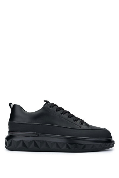 Tamer Tanca Men's Genuine Leather Black Casual Shoes
