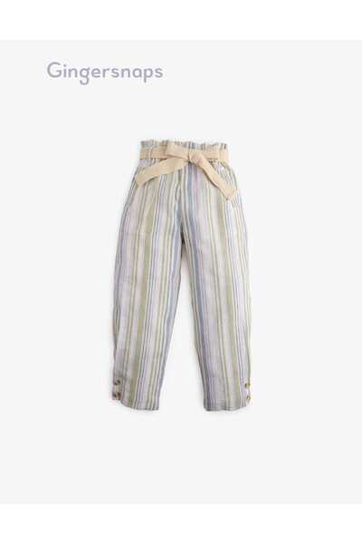 Gingersnaps Striped Girls' Pants with Tie-Waist