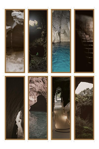 OEM Set of 8 bookmarks with secret cave theme, durable cardboard, mysterious ...