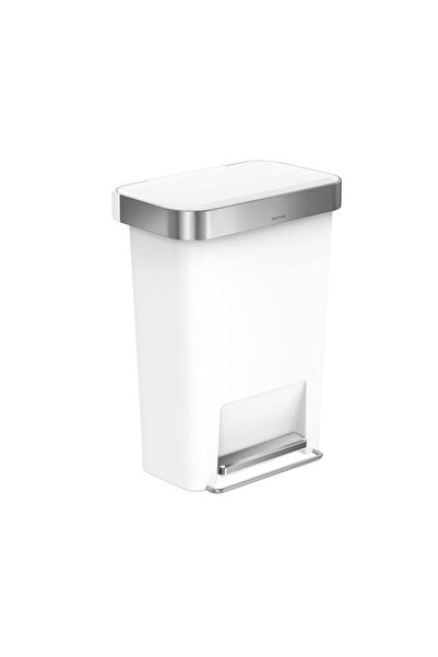 Simplehuman Pedal trash can, 45 L, plastic, White -