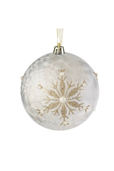 DD SHOP Ornament Brad de Craciun Glob Argitniu Frosty cu Fulgi Glitter & Marg...