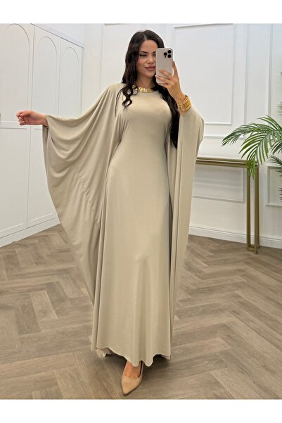 NURQA LİSA YARASA KOL SANDY ELBİSE