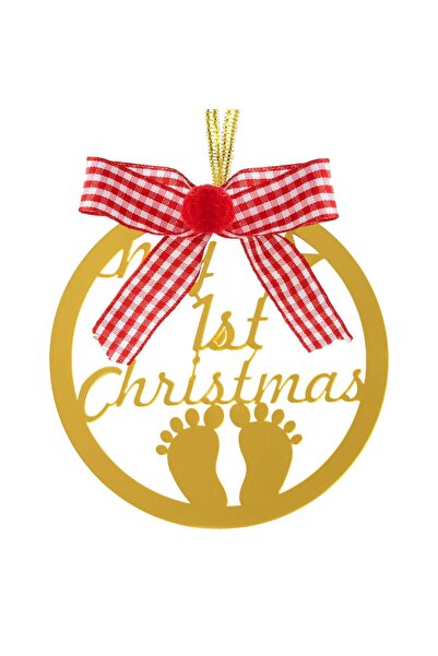 DD SHOP Ornament Brad de Craciun "Baby's 1st Christmas" cu Panglica Rosie cu ...
