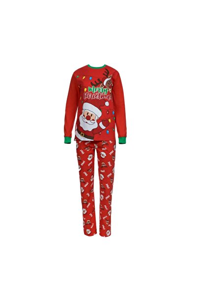 DD SHOP Set Pijama Family din Bumbac Rosii Mos Craciun Ren "Merry Christmas"