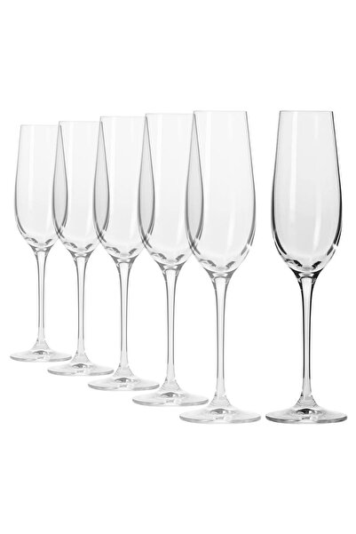 Krosno 6-piece champagne glass set, made of crystalline glass, 180 ml, "Harmo...