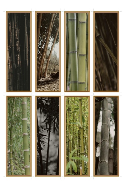 OEM Set 8 semne de carte cu tema tulpini de bambus, design oriental, carton p...