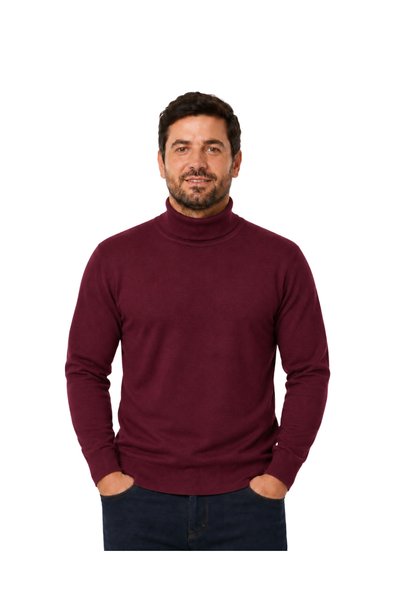 BattalModa سترة صيد السمك السميكة باللون الأحمر الداكن M-L-XL-2XL