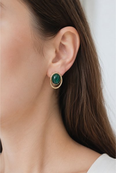 Feyz Tasarım Emerald Elegance Earrings